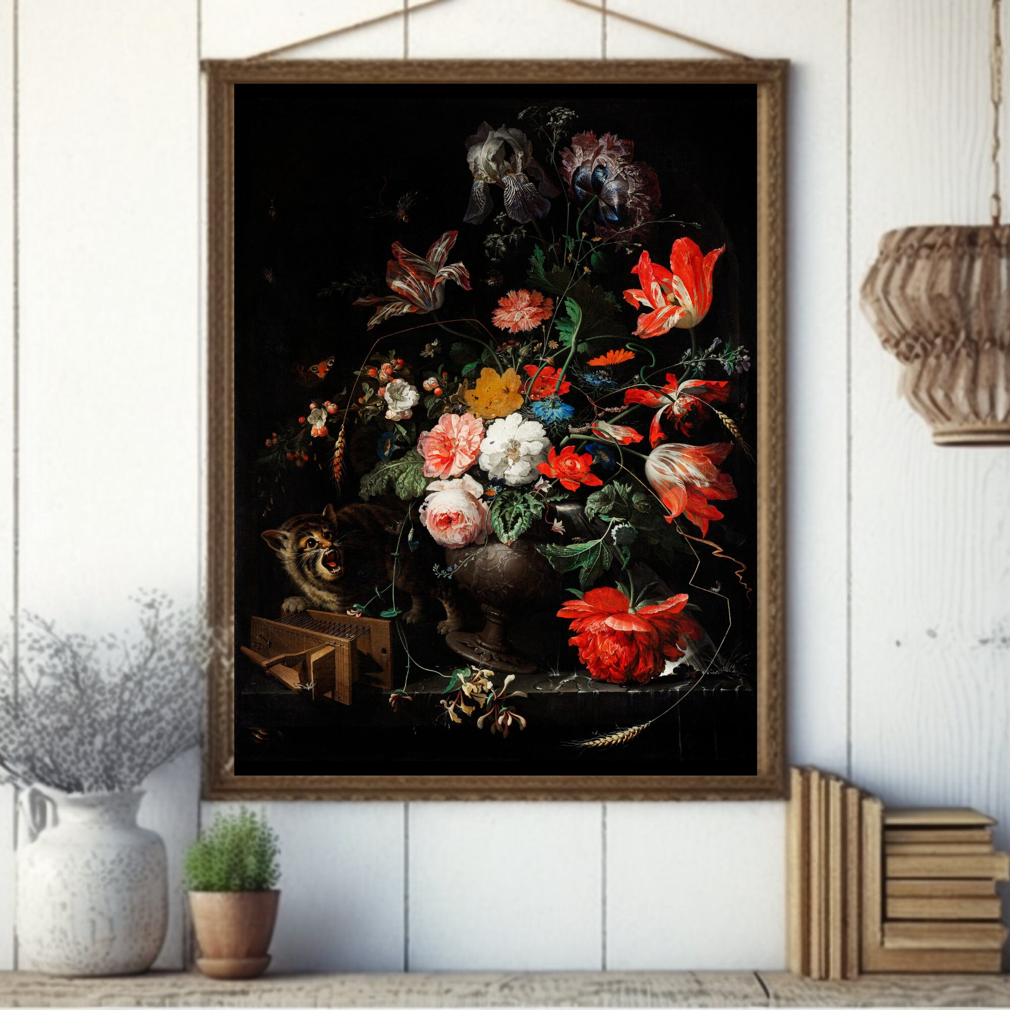 Dark Botanical Print Wall Art Dark Floral Print Dark Academia Decor ...