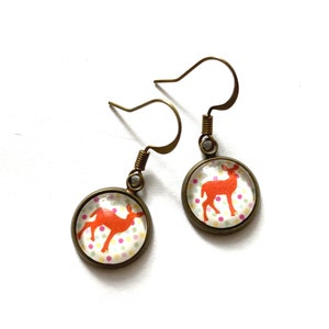 Adorable animal earrings, five options, rabbit earrings, bird earrings, deer earrings, animal earrings, animal pendants, gifts under 10 画像 2