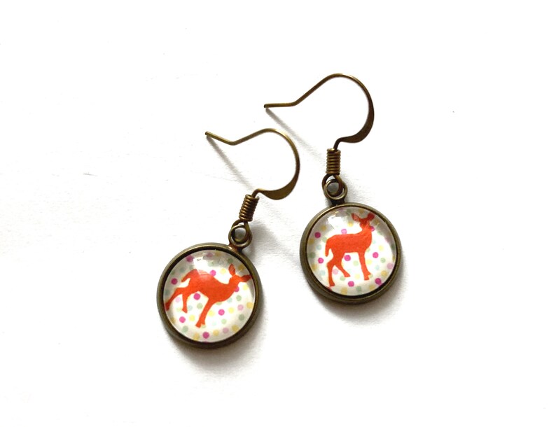 Adorable animal earrings, five options, rabbit earrings, bird earrings, deer earrings, animal earrings, animal pendants, gifts under 10 画像 2