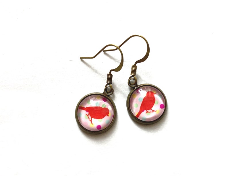 Adorable animal earrings, five options, rabbit earrings, bird earrings, deer earrings, animal earrings, animal pendants, gifts under 10 画像 3