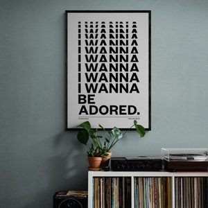 Impresión de bellas artes - Quiero ser adorado / The Stone Roses / Letras impresas / Impresión musical