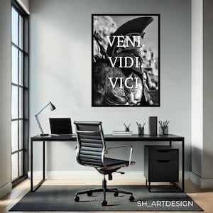 VENI VIDI VICI Hercules Premium Canva Painting, Roman soldier, Wall Decor