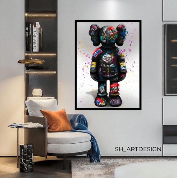 Kaws Graffiti Art Figure, Premium Canvas Painting : Hypebeast Wall