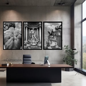 VENI VIDI VICI Hercules 3 Set Premium Canvas, Veni Vidi Vici Art Wall Decor