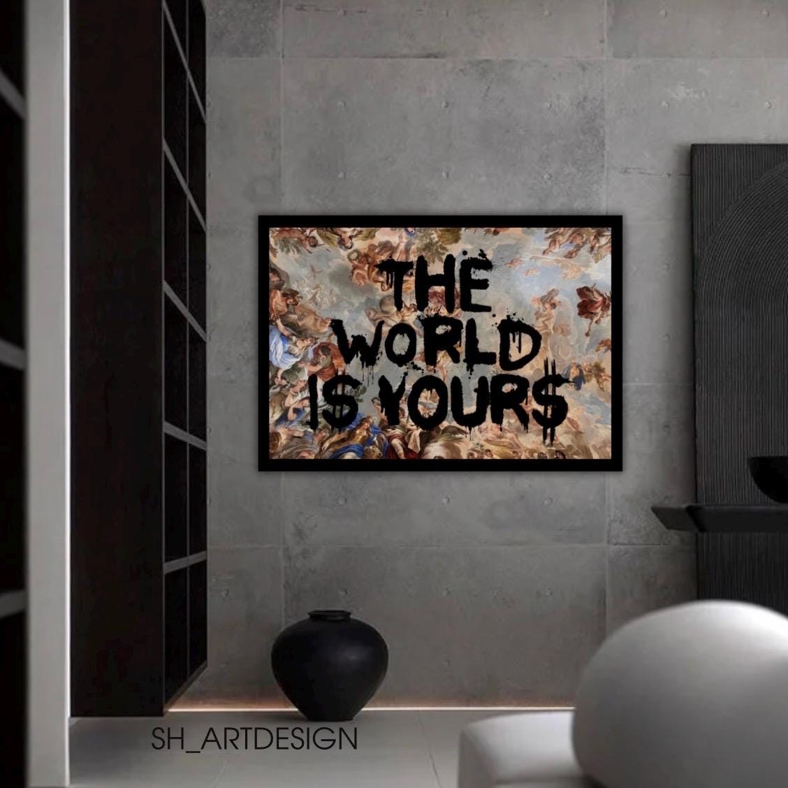 The World is Yours,graffiti Wall Art, Drawn Effect, Motivation