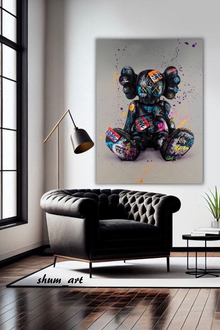 Kaws Abstract Inspired Poster Modern Wall Art Poster, Pop Culture