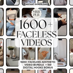 1600+ Faceless Aesthetic Videos for Instagram Reels | Faceless Marketing Reels| | Minimalist Viral Reels Content | MRR/PLR
