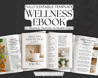 Wellness Ebook Canva Template: Health & Nutrition Guide (105-Page Digital Download)