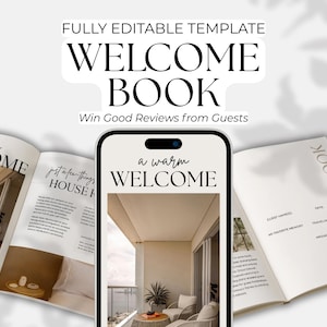 Airbnb Welcome Book Template | Welcome Book For Vacation Rental | Airbnb Guestbook | Cabin Rental Guidebook Template