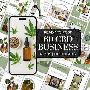 CBD Oil Instagram Templates | Green Business Posts (Canva)