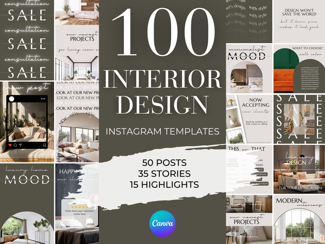Interior Design Instagram Templates: 100+ Editable Posts, Stories ...