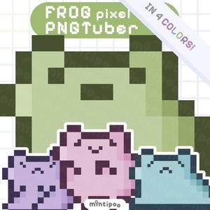 Avatar PNGTuber Rana Pixel Veadotube mini en 4 colores