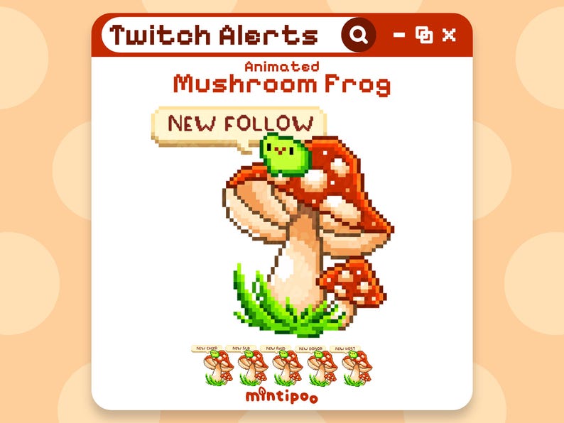 6 Animated Mushroom Frog Alerts in Pixel Art for Twitch - Etsy