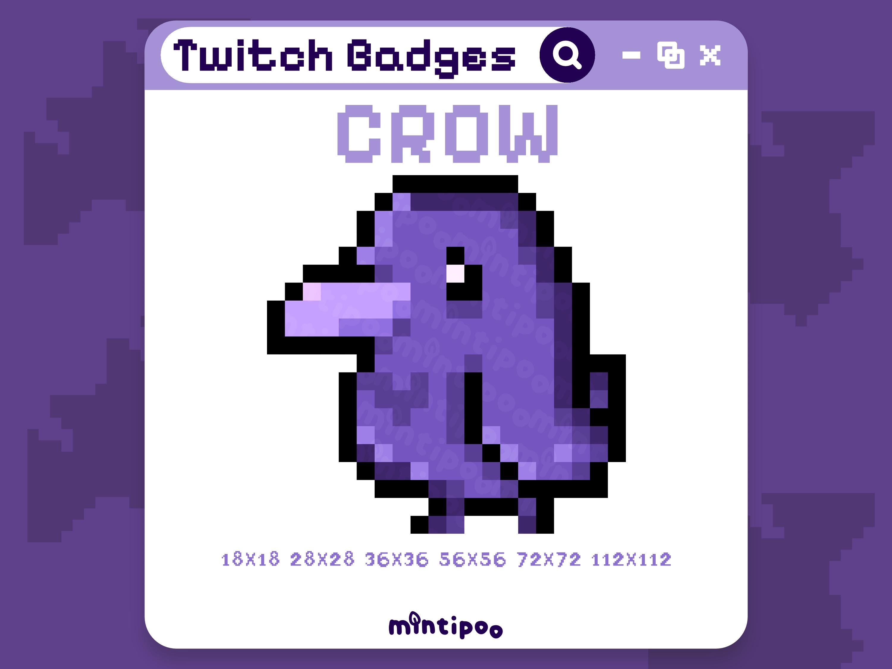 Crow Channel Point Icon in Pixel Art for Twitch - Etsy