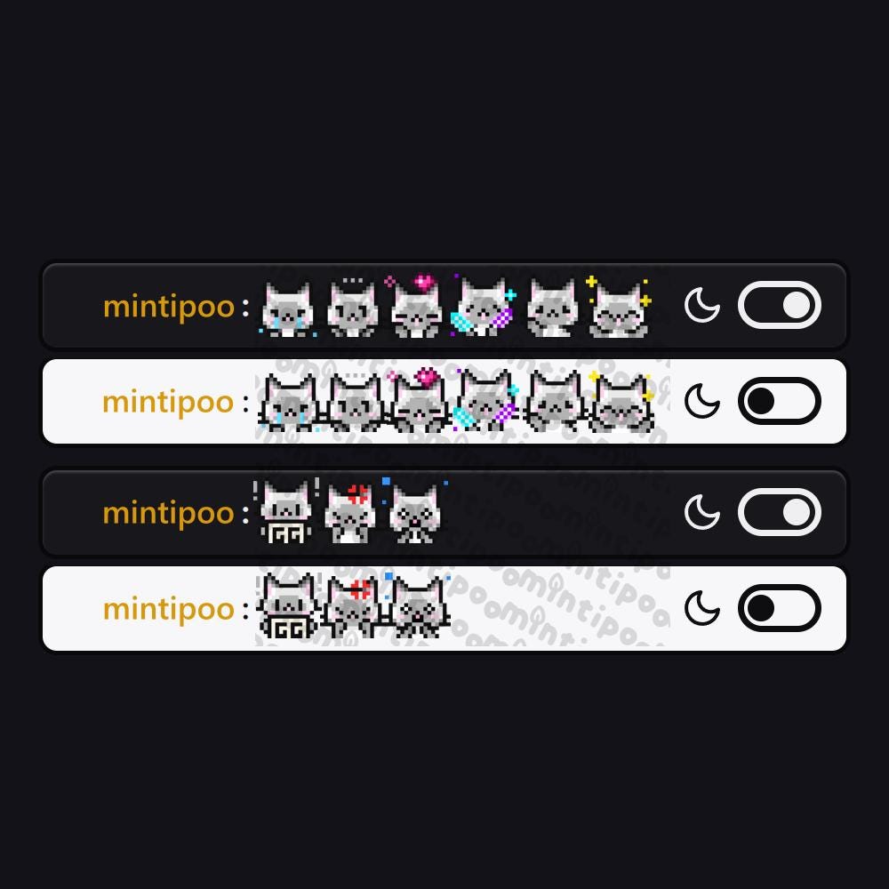 Pack of 9 Animated Cat Emotes in Pixel Art for Twitch - Etsy
