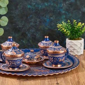 Turkish Coffee Set, Copper Coffee Cups, Copper Coffee Set, Copper Coffee Set, Greek Coffee Cup Set, Home Gifts,Wedding Gift