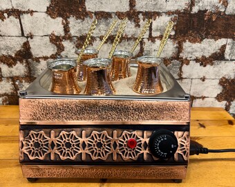 伝統的な銅製トルココーヒーサンドメーカー（銅製ポット5個付き