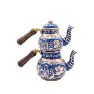 Small Handmade Copper Teapot, Teapot Warmer Samovar, Tea Maker, Turkish Copper Teapot, Authentic Pure Copper Teapot, Handcrafted Tea Kettle