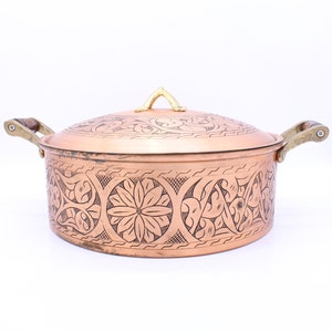 Copper Cooking Pot, Turkish copper casserole pot set, Handmade Copper Pot, Cookware, Modern Copper, Copper Cookware