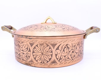 Copper Cooking Pot, Turkish copper casserole pot set, Handmade Copper Pot, Cookware, Modern Copper, Copper Cookware