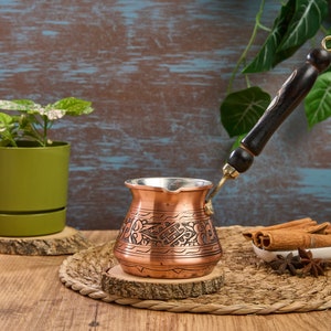 Copper Turkish Coffee Pot, Turkish Greek Arabic Coffee Pot Coffee Maker  Cezve Briki, Stovetop Coffee Maker, Handmade Copper Coffee Maker
