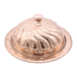 Handmade Copper Serving Plate with Lid, Turkish Copper Plate with lid, Decorative Serving Plate, Serving Plater, Serving Dish, Dinner Plate