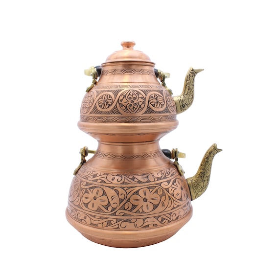 Handmade Copper Teapot, Teapot Warmer Samovar, Tea Maker, Turkish