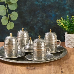 Turkish Coffee Set, Copper Coffee Cups, Copper Coffee Set, Copper Coffee Set, Greek Coffee Cup Set, Home Gifts,Wedding Gift