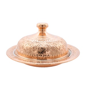 Handmade Copper Serving Plate with Lid, Turkish Copper Plate with lid, Decorative Serving Plate, Serving Plater, Serving Dish, Dinner Plate