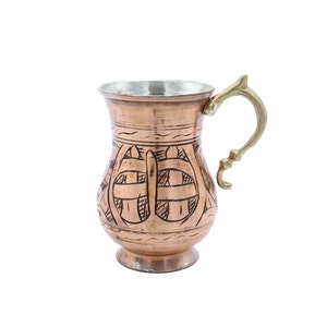 Handmade Copper Mug, Mug Handcrafted, Copper Drinkware Glass, Hammared Copper Mug, Turkish Copper Mugs, Ayran Masrapa Mug, Copper Drinkware