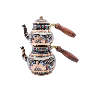 Turkish Handmade Copper Teapot, Teapot Warmer Samovar, Tea Maker, Copper Teapot, Authentic Pure Copper Teapot, Tea Kettle, Gift for Her