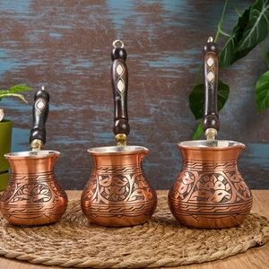 Copper Turkish Coffee Pot, Turkish Greek Arabic Coffee Pot Coffee Maker  Cezve Briki, Stovetop Coffee Maker, Handmade Copper Coffee Maker