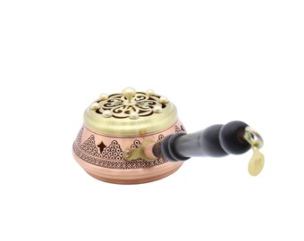 Copper Incense Holder, Handmade Vintage Copper Incense Burner, Copper Candle Holder, Incense Resin Holder , Copper Censer, Medium Size