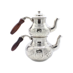 Turkish Handmade Copper Teapot, Teapot Warmer Samovar, Tea Maker, Copper Teapot, Authentic Pure Copper Teapot, Tea Kettle, Gift for Her