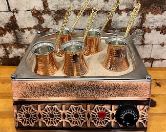 伝統的な銅製トルココーヒーサンドメーカー（銅製ポット5個付き