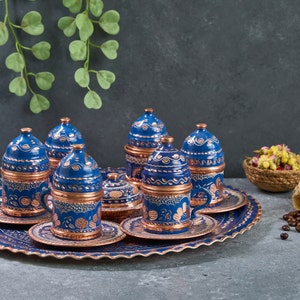 Turkish Coffee Set, Copper Coffee Cups, Copper Coffee Set, Copper Coffee Set, Greek Coffee Cup Set, Home Gifts,Wedding Gift