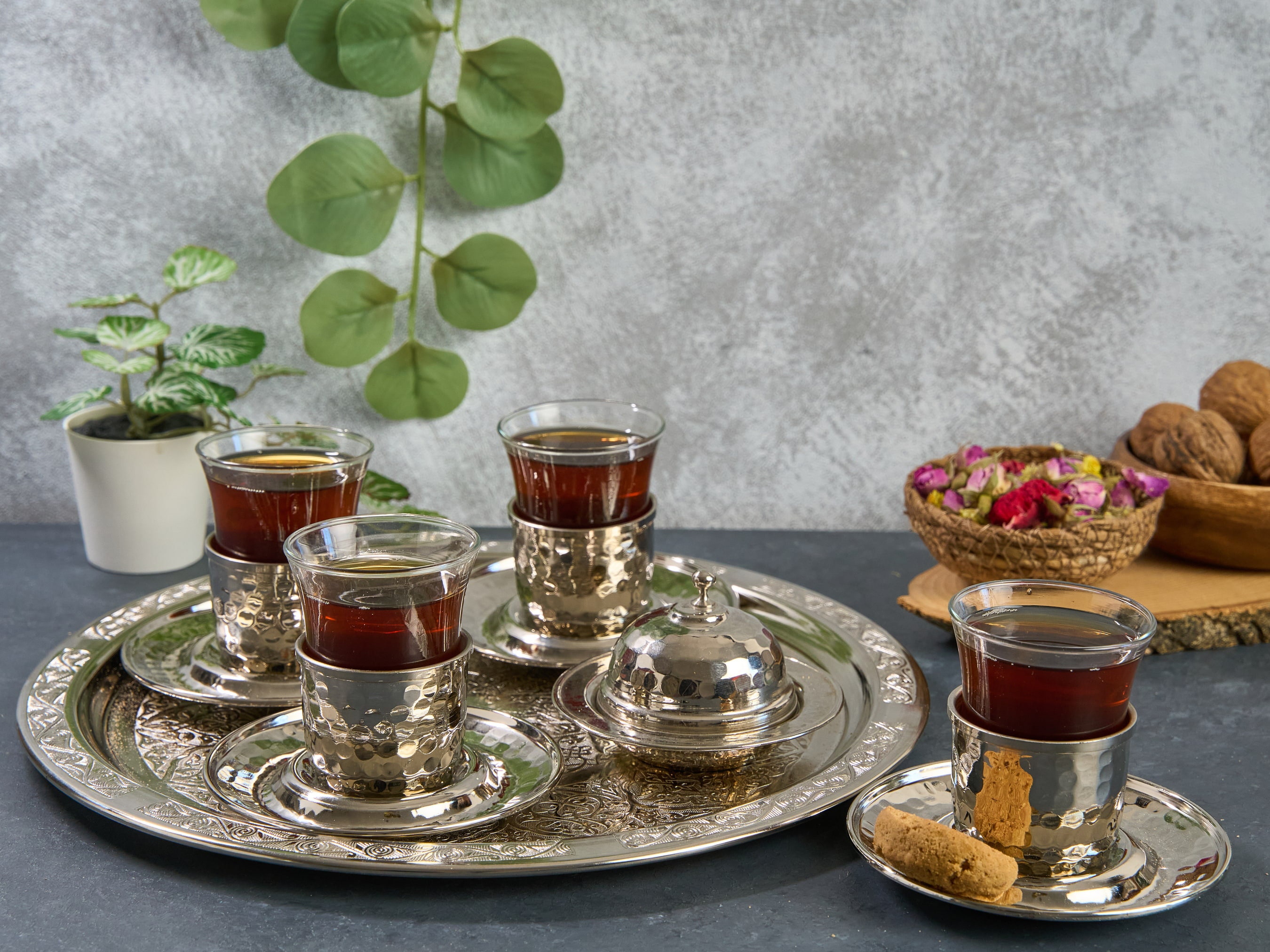 Turkish Tea Set, Copper Tea Cups, Copper Tea Set, Tea Glasses, Home ...