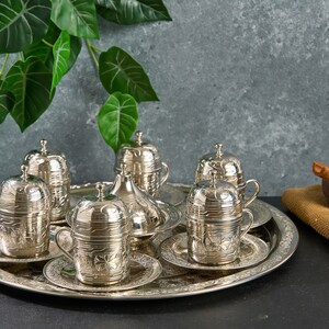 Turkish Coffee Set, Copper Coffee Cups, Copper Coffee Set, Copper Coffee Set, Greek Coffee Cup Set, Home Gifts,Wedding Gift