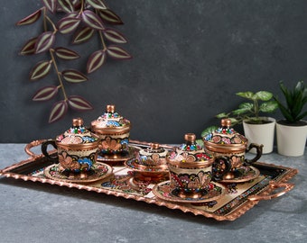 トルココーヒーセット、銅製コーヒーカップ、トルココーヒーカップ