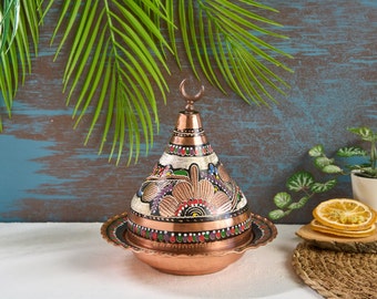 Kupfer-Zuckerdose, Kupferschale mit Deckel, Kupfer-Zuckerdose, traditionelle türkische Kupfer-Zuckerdose, Kupfer-Küchen-Wohndekoration