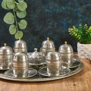 Turkish Coffee Set, Copper Coffee Cups, Copper Coffee Set, Copper Coffee Set, Greek Coffee Cup Set, Home Gifts,Wedding Gift
