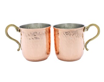 Taza Moscow Mule, Moscow Mule, Taza de cobre hecha a mano, Vaso de cobre, Taza de cobre martillado, Taza de cóctel de cobre, Vasos de cobre