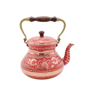 Traditional Turkish Handmade Copper Teapot, Teapot Warmer Samovar, Tea Maker, Copper Teapot, Pure Copper Teapot, Tea Kettle, Gift for Her