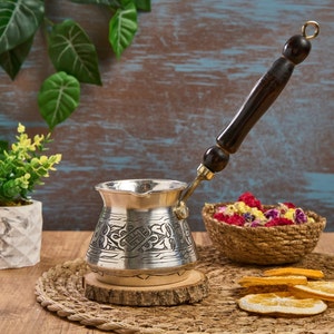 Copper Turkish Coffee Pot, Turkish Greek Arabic Coffee Pot Coffee Maker  Cezve Briki, Stovetop Coffee Maker, Handmade Copper Coffee Maker