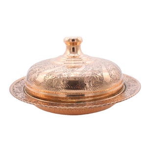 Handmade Copper Serving Plate with Lid, Turkish Copper Plate with lid, Decorative Serving Plate, Serving Plater, Serving Dish, Dinner Plate