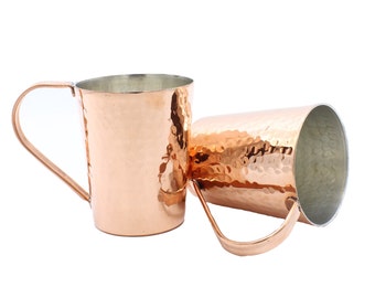 Taza Moscow Mule, Moscow Mule, Taza de cobre hecha a mano, Vaso de cobre, Taza de cobre martillado, Taza de cóctel de cobre, Vasos de cobre