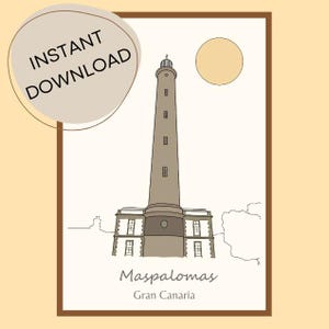 Maspalomas Gran Canaria Digital Print - Canary Islands Wall Art