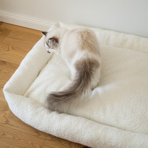 Stylish minimalistic warm pet bed for dogs and cats Comfy Soft Cats Bed Warm Kitten Nest Cave BUBLIKOVA image 2
