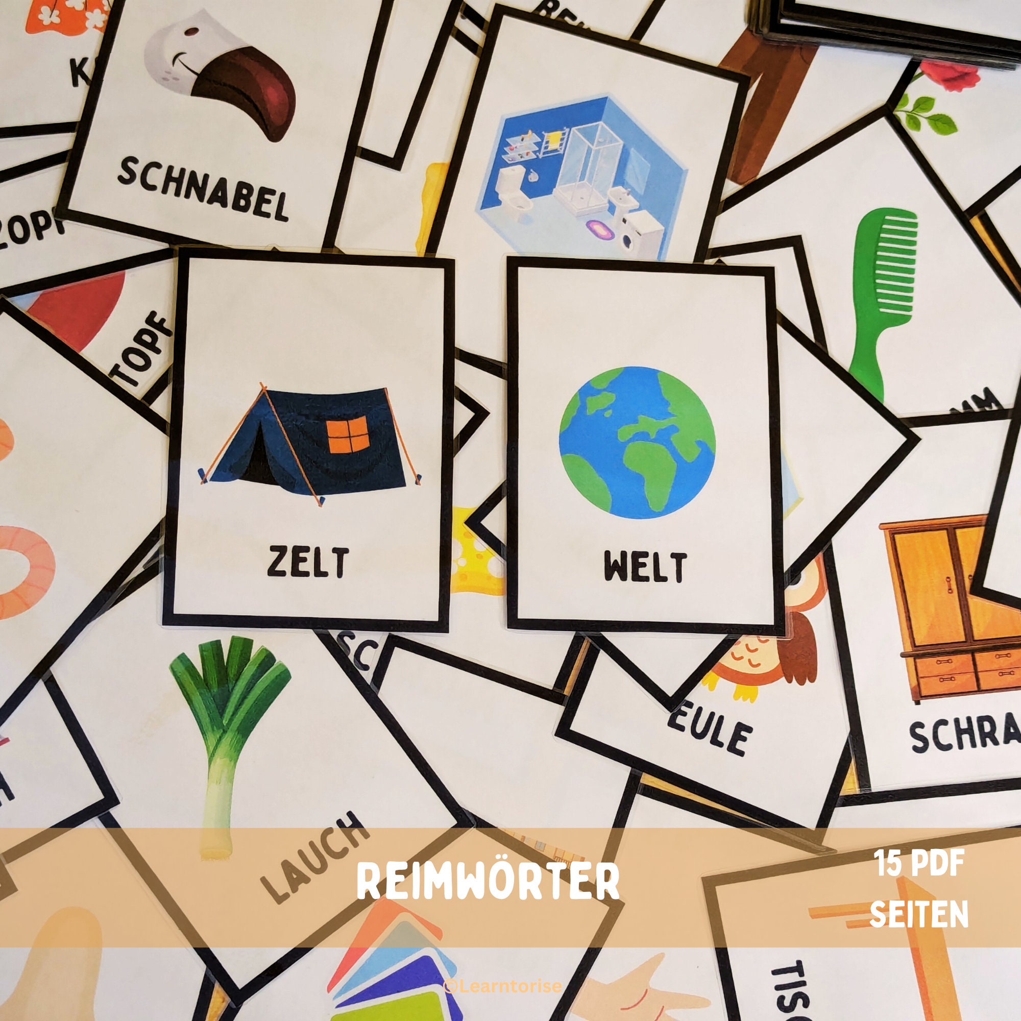 Rhyming words flashcards, a preschooler's delight