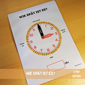 Wie spät ist es?,Uhr lernen,Printable